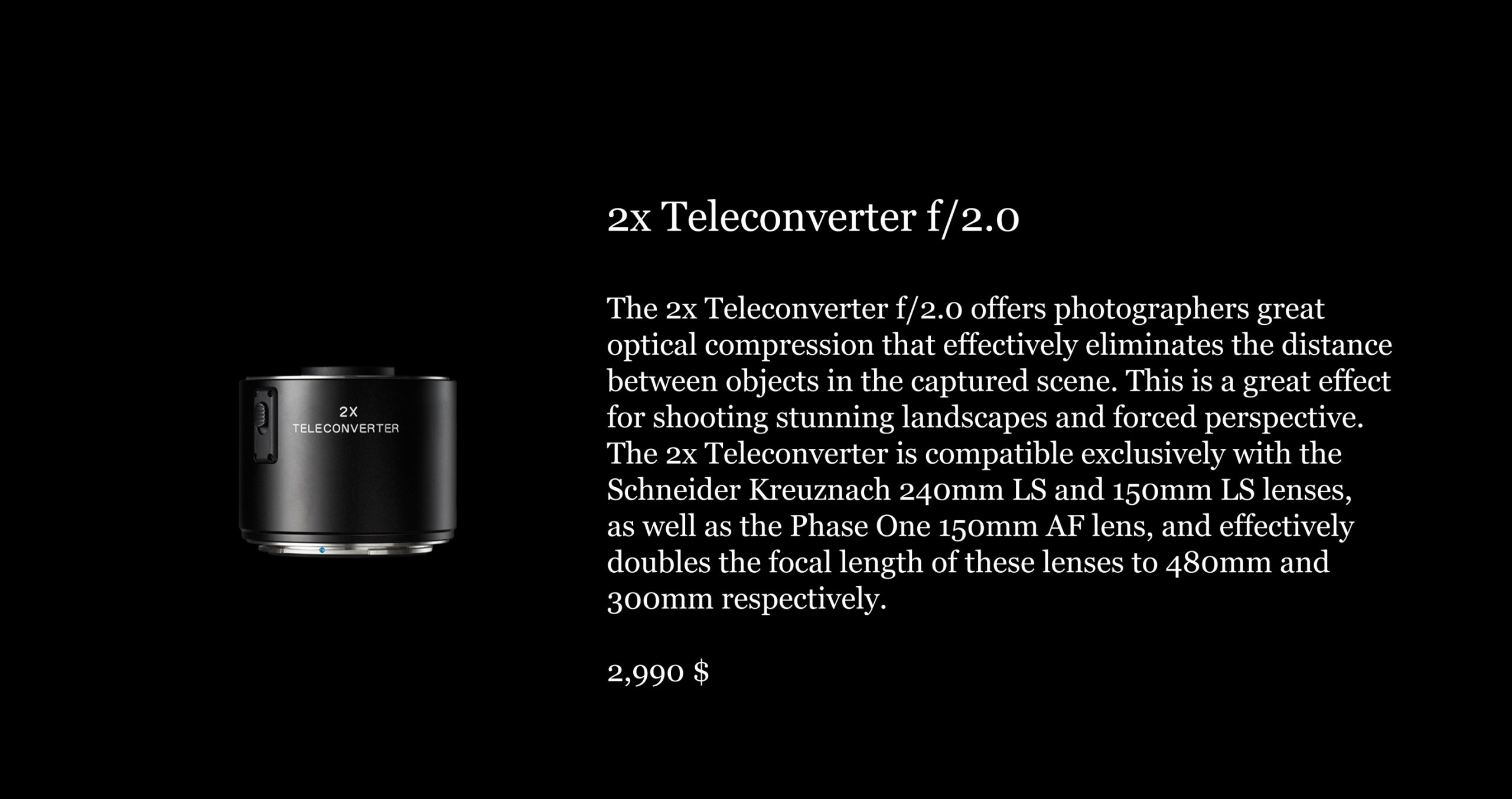 2x Teleconverter f/2.0